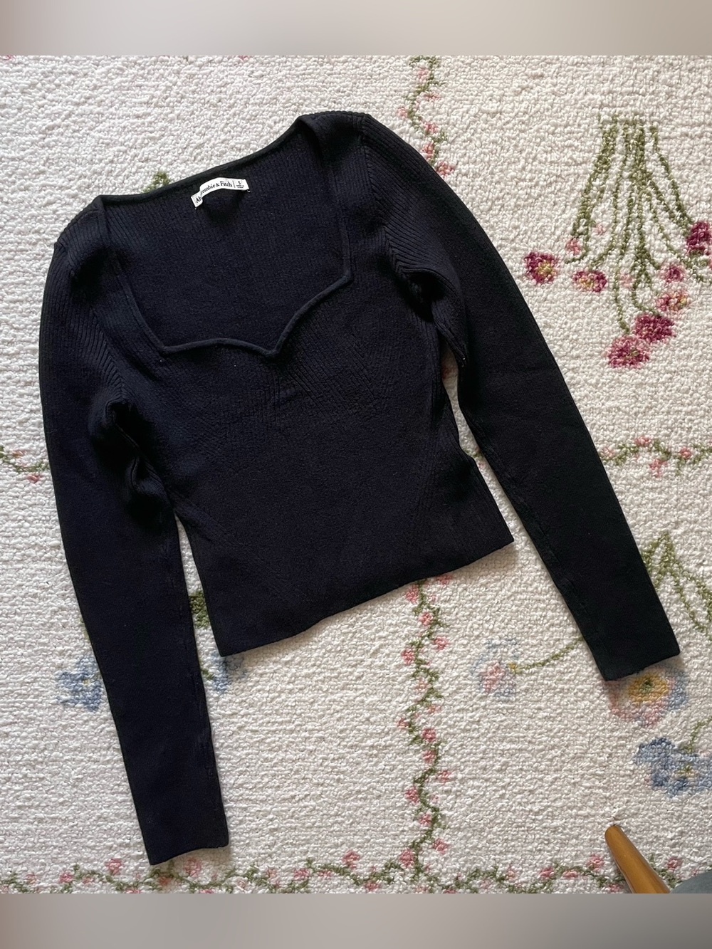 Abercrombie Ribbed Sweetheart Neck Top